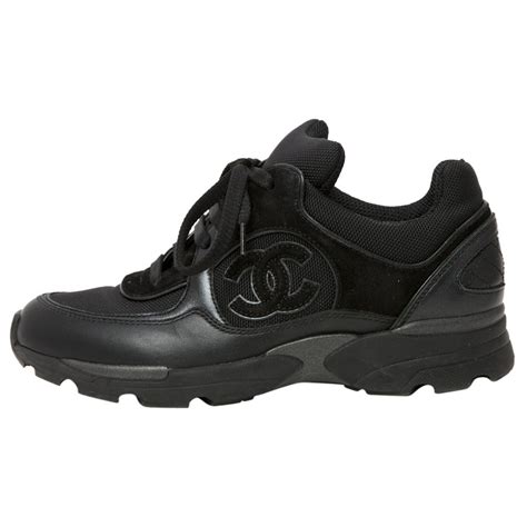 chanel leather trainers|chanel trainers all black.